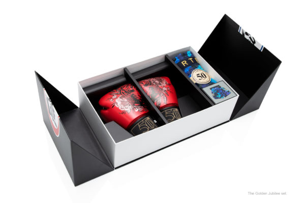 Genuine Fairtex Boxing Gloves Golden Jubilee 50th anniversary Box Set with Short
