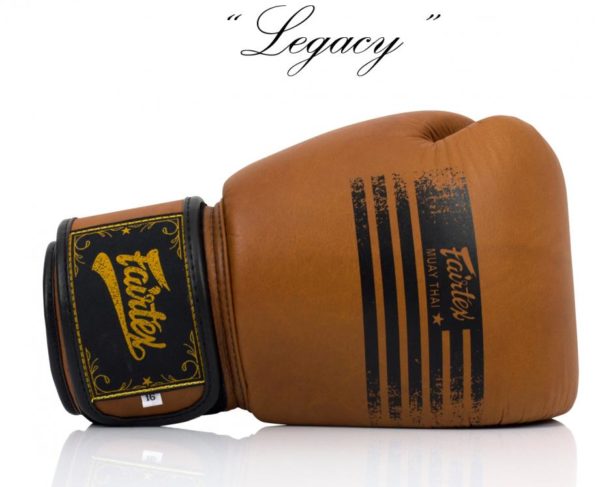 New Retro Classic Fairtex Boxing gloves Legacy Brown Genuine Leather