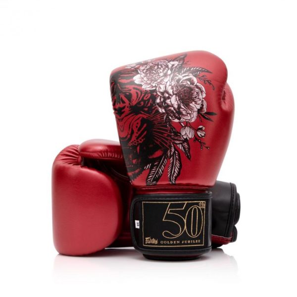 Genuine Fairtex Boxing Gloves Golden Jubilee 50th anniversary Box Set with Short - Image 2