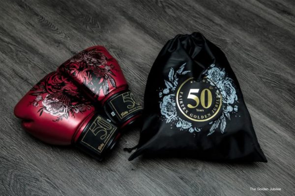 Genuine Fairtex Boxing Gloves Golden Jubilee 50th anniversary (No Box) with Nylon Bag - Image 5