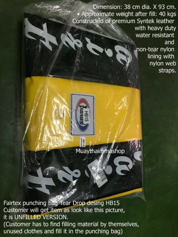 FAIRTEX SUPER TEAR DROP HEAVY BAG HB15 UNFILLED - Image 5