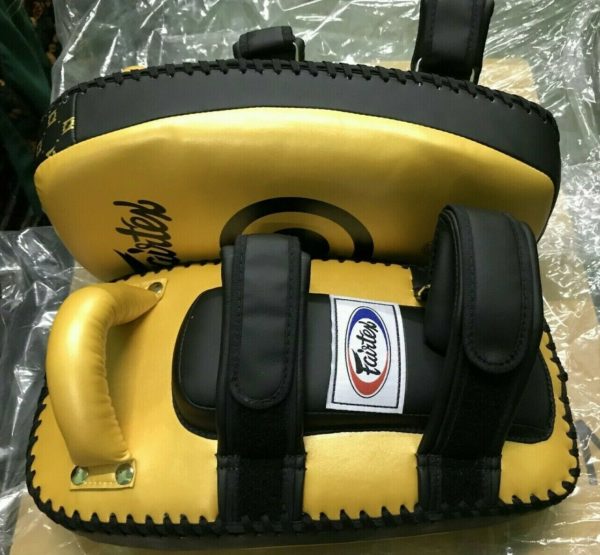 NEW FAIRTEX Lightweight Standard Curved Kick PADS LIMITED GOLD COLOR - Image 2
