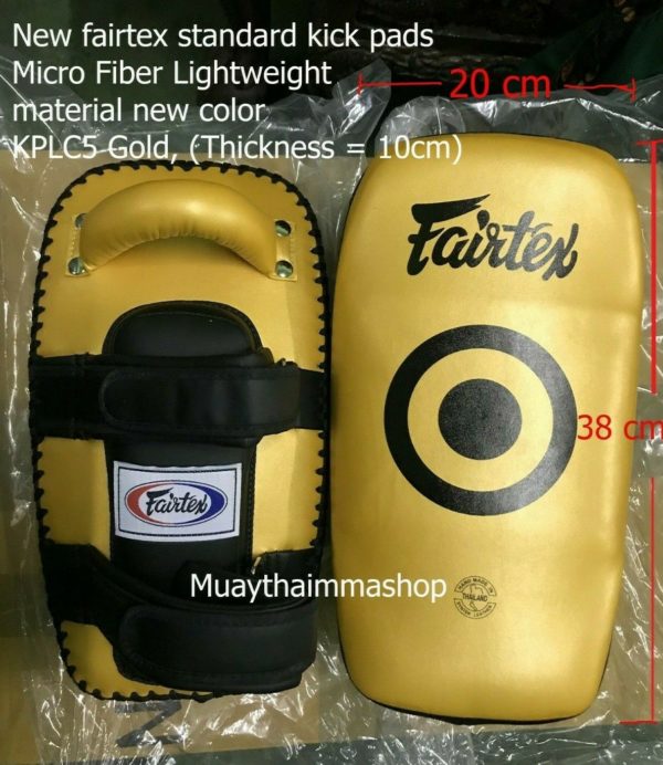 NEW FAIRTEX Lightweight Standard Curved Kick PADS LIMITED GOLD COLOR - Image 4
