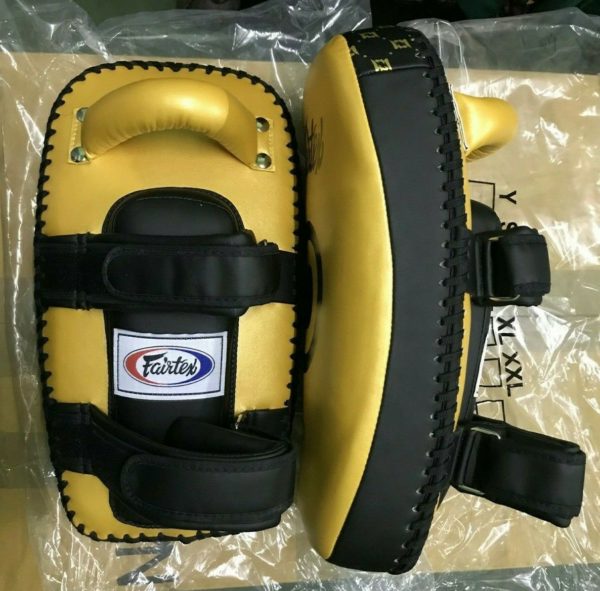 NEW FAIRTEX Lightweight Standard Curved Kick PADS LIMITED GOLD COLOR - Image 3