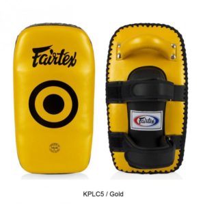 NEW FAIRTEX Lightweight Standard Curved Kick PADS LIMITED GOLD COLOR