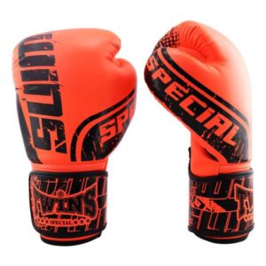 Twins Special Fancy Boxing Gloves Velcro PU Leather Orange
