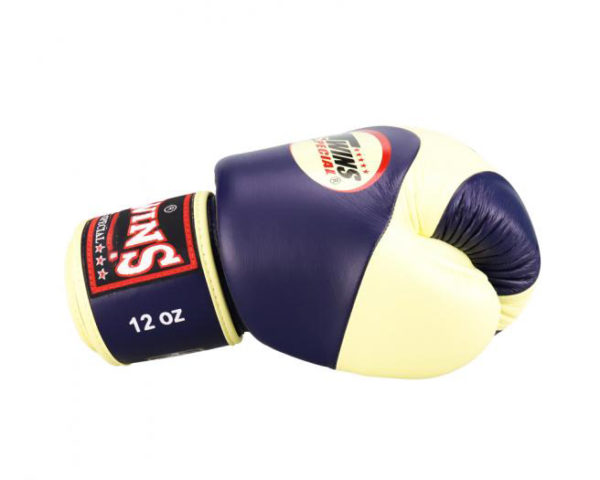Twins Special Boxing Gloves Velcro Extra Design Genuine Leather Blue - Image 2
