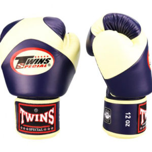 Twins Special Boxing Gloves Velcro Extra Design Genuine Leather Blue