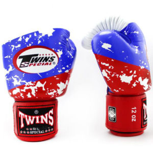 Twins Special Fancy Boxing Gloves Velcro Genuine Leather Russia Flag