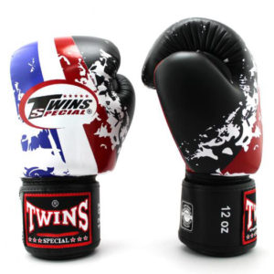 Twins Special Fancy Boxing Gloves Velcro Genuine Leather Thai Flag