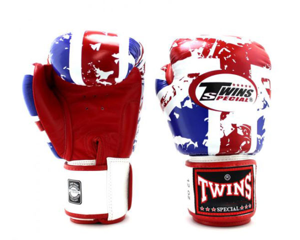 Twins Special Fancy Boxing Gloves Velcro Genuine Leather UK Flag - Image 2