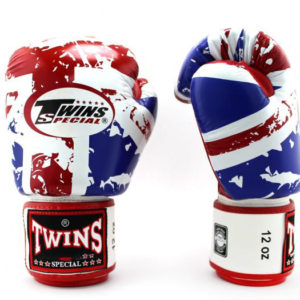Twins Special Fancy Boxing Gloves Velcro Genuine Leather UK Flag