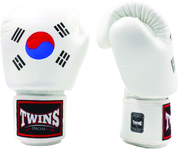 Twins Special Fancy Boxing Gloves Velcro Genuine Leather South Korea Flag