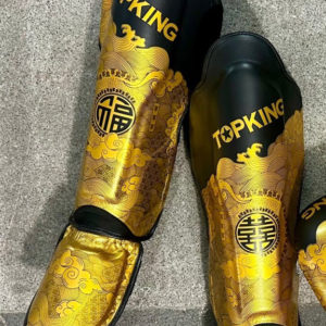 TOP KING Shin Guard Chinese Happiness Design Gold Color