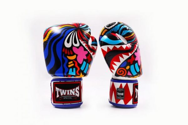 Twins Special Fancy Boxing Gloves Velcro Genuine Leather Abstract