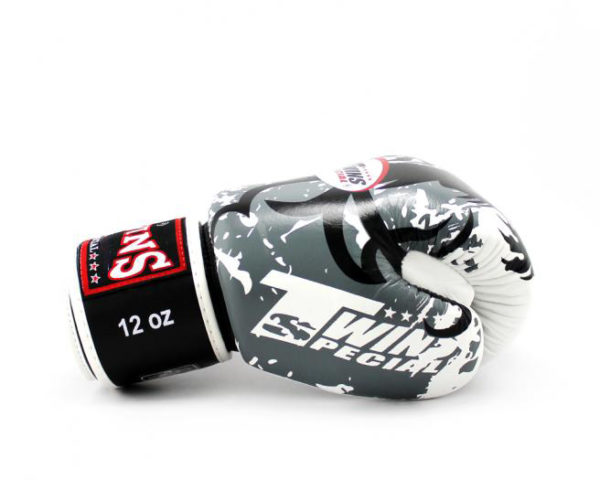 Twins Special Fancy Boxing Gloves Velcro Genuine Leather Fancy White - Image 4