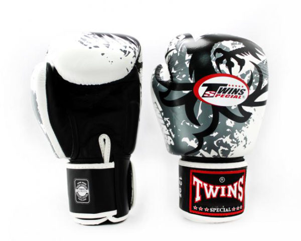 Twins Special Fancy Boxing Gloves Velcro Genuine Leather Fancy White - Image 3