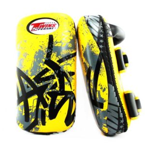 Twins Fancy Kick Pads VELCRO Leather KPL2 Medium Yellow