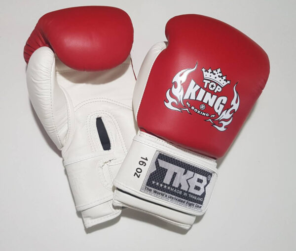Top King Boxing Gloves Double Lock Genuine Leather Clearing Stock