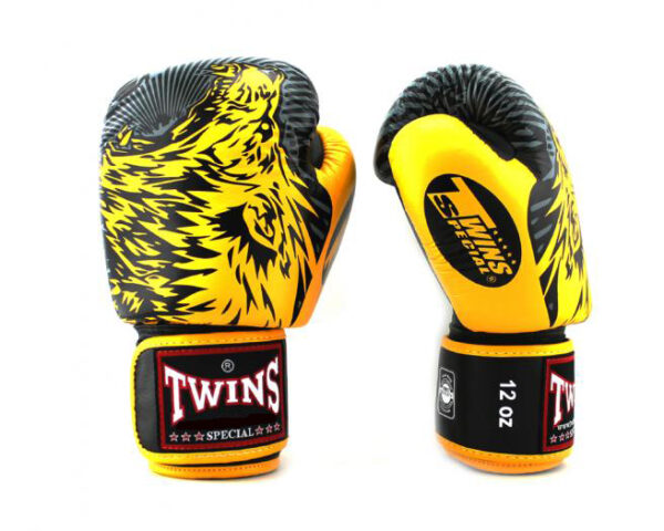 Twins Special Fancy Boxing Gloves Velcro Genuine Leather Wolf
