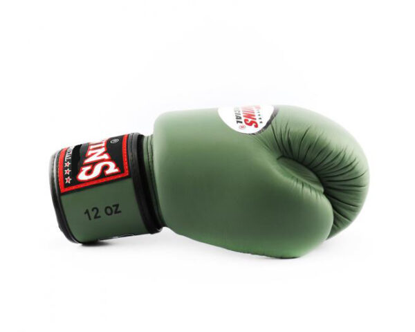 Twins Special Boxing Gloves Classic Genuine Leather BGVL3 Olive - Image 4