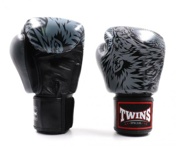 Twins Special Fancy Boxing Gloves Velcro Genuine Leather Wolf - Image 5