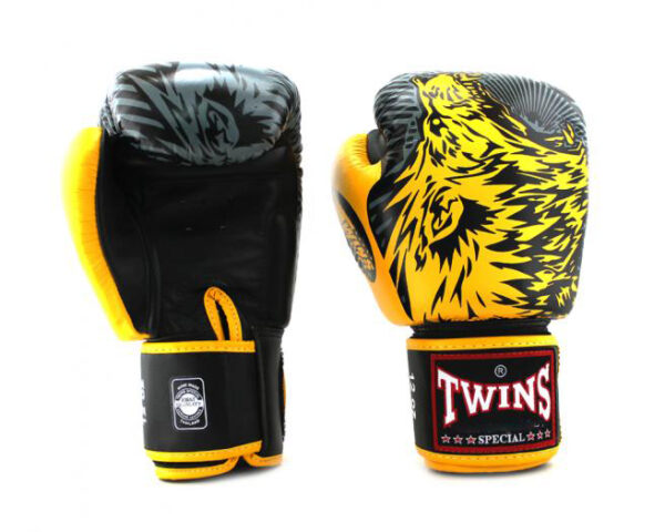 Twins Special Fancy Boxing Gloves Velcro Genuine Leather Wolf - Image 9