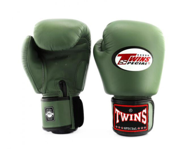 Twins Special Boxing Gloves Classic Genuine Leather BGVL3 Olive - Image 3