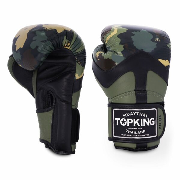 TOP KING BOXING GLOVES GENUINE LEATHER GREEN CAMOUFLAGE - Image 5