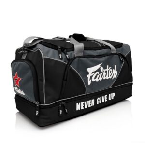 FAIRTEX GYM BAG with premium grade waterproof nylon BAG2 Gym New Color Black/Grey