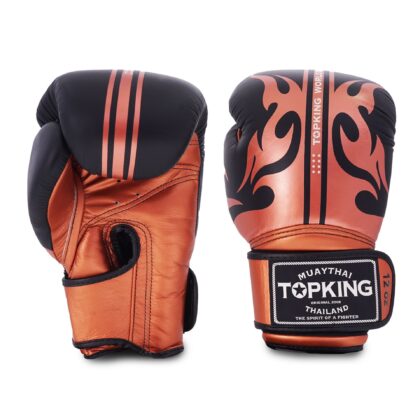 TOPKING BOXING GLOVES GENUINE LEATHER WORLD SERIES COPPER BLACK 16oz Discount