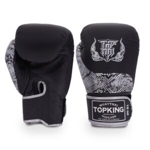 TopKing Boxing Gloves Power Snake Genuine Leather Black Version