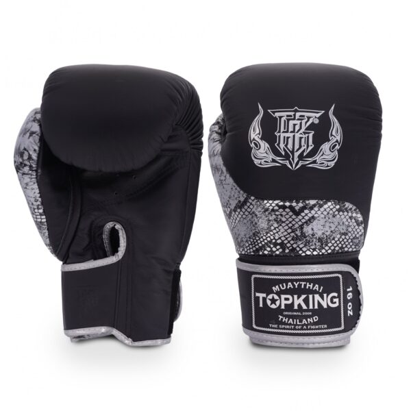 TopKing Boxing Gloves Power Snake Genuine Leather Black Version