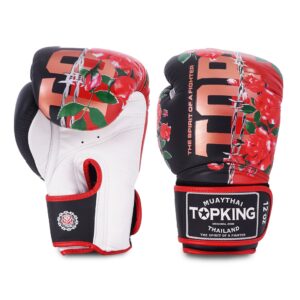 TopKing Boxing Gloves Black Rose Genuine Leather