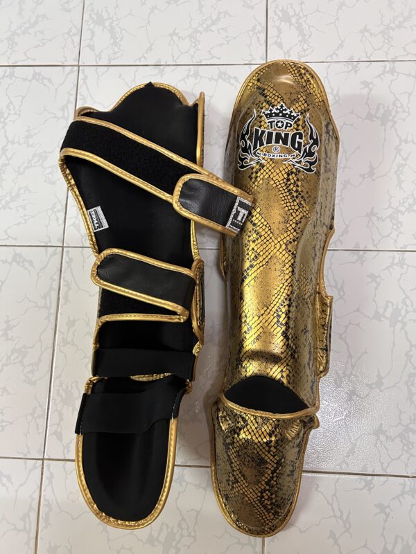 TOP KING Shin Guard Super Snake Black Gold XL Clearing Stock - Image 4