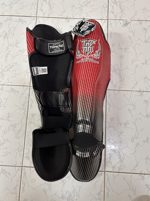 TOP KING Shin Guard Super Star Red L Clearing Stock - Image 5