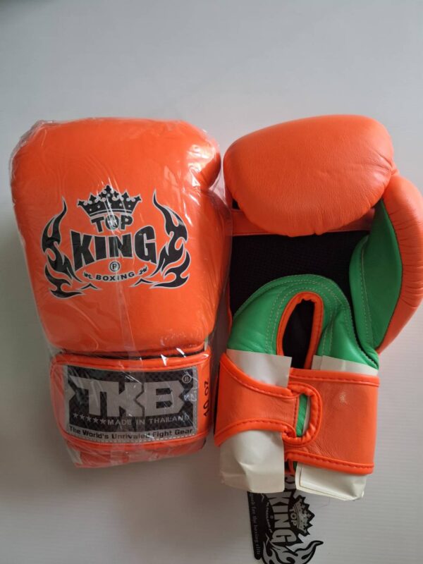 Top King Boxing Gloves Air Orange Neon Color Clearing Stock