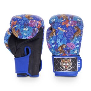 TOP KING BOXING GLOVES WILD TIGER KING BLACK BLUE