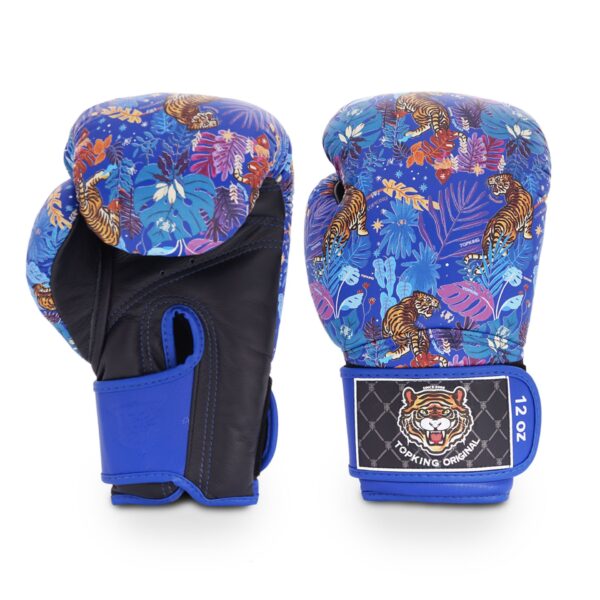 TOP KING BOXING GLOVES WILD TIGER KING BLACK BLUE