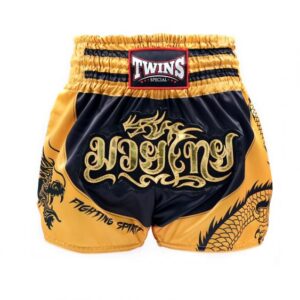 Twins Special Muay Thai Shorts - Dragon (Black/Gold)