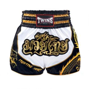 Twins Special Muay Thai Shorts - Dragon (white/Black)