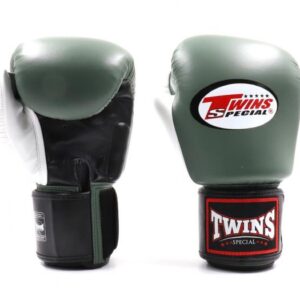 Twins Special Boxing Gloves Genuine Leather BGVL3 -3Tone Colors Olive